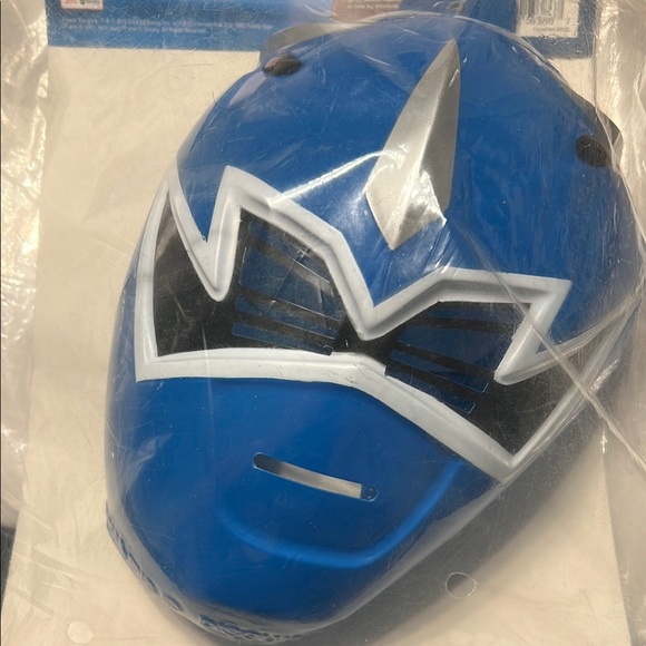 Power Ranger Blue and Gold Superhero Costume with Dynamic Patterns (Vintage) - Picture 9 of 10